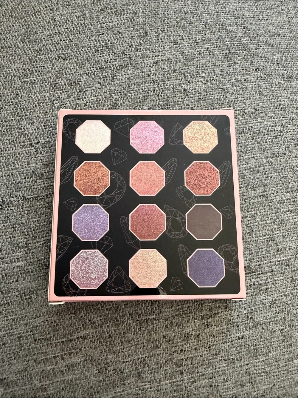 Kleancolor Black Glitter Studded Eyeshadow Palette Case